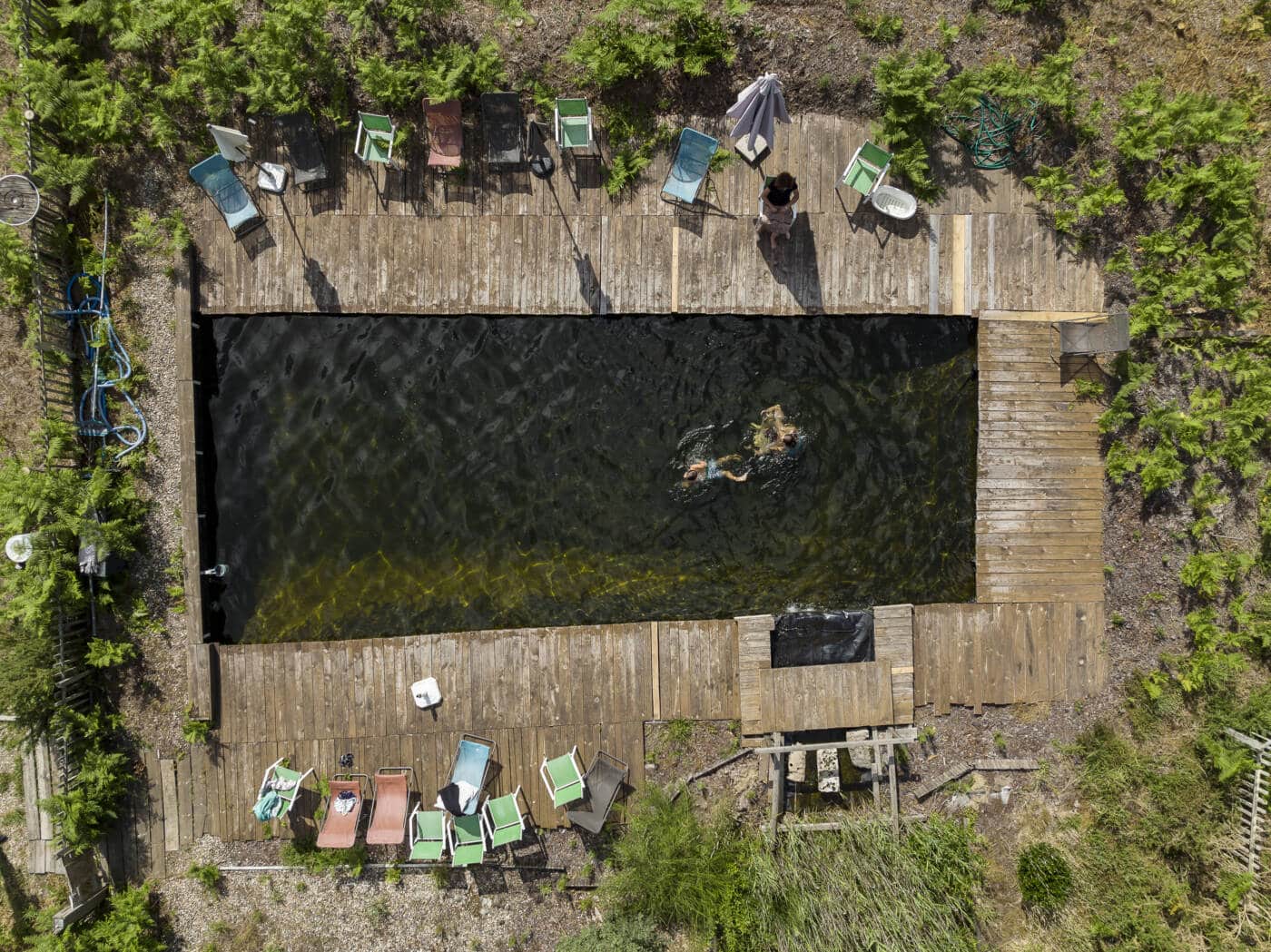 Cap Cabanes. Vue aérienne de la piscine
