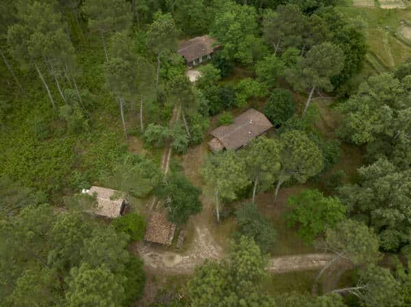 Ferme agroécologique. Ferme des Filles Captieux. Vue aérienne