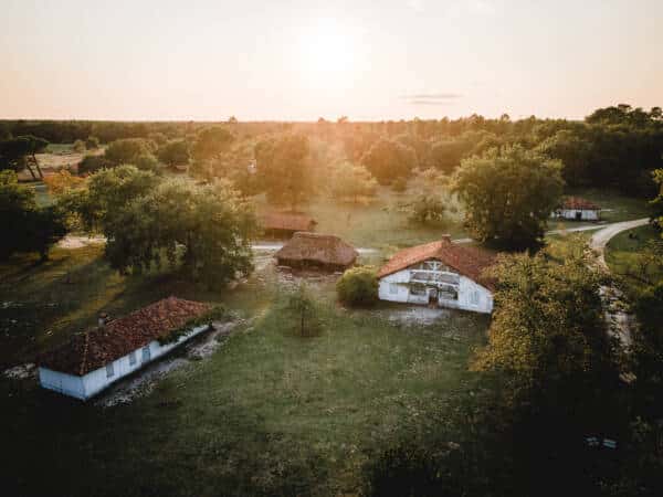 Vue aérienne de l'écomusée de marquèze